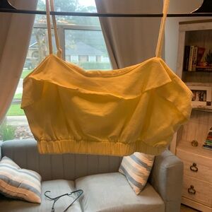 La Hearts Yellow Crop Top